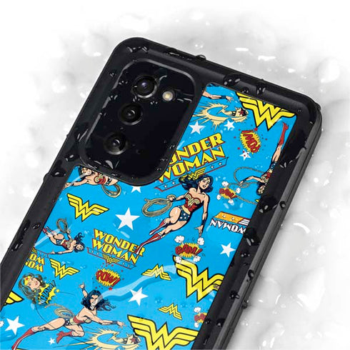 DC Comics Wonder Woman Action pose pattern Galaxy Note20 5G Waterproof Case
