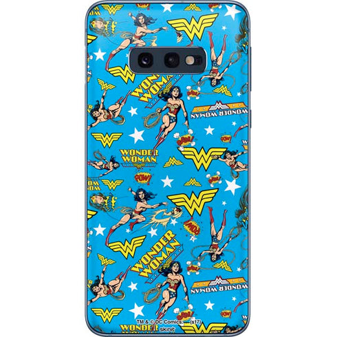 DC Comics Wonder Woman Action pose pattern Galaxy S10e Skin