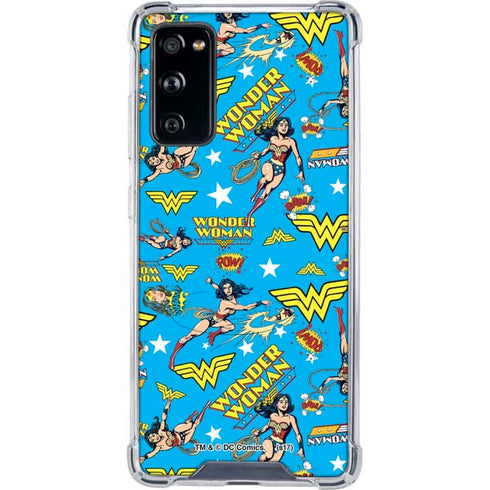 DC Comics Wonder Woman Action pose pattern Galaxy S20 FE Clear Case