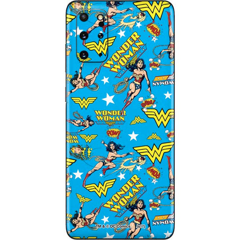 DC Comics Wonder Woman Action pose pattern Galaxy S20 Plus Skin