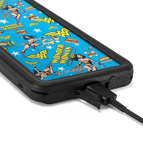 DC Comics Wonder Woman Action pose pattern Galaxy S20 Plus Waterproof Case