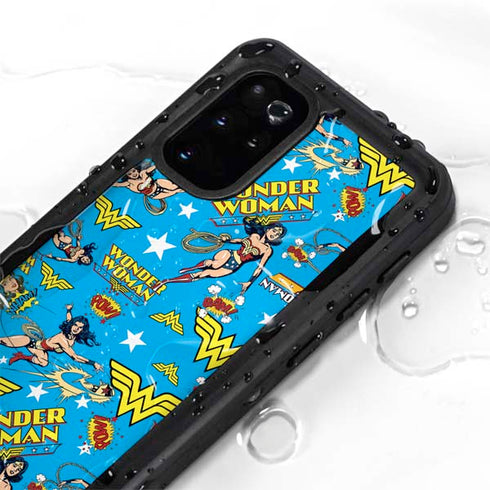 DC Comics Wonder Woman Action pose pattern Galaxy S20 Plus Waterproof Case