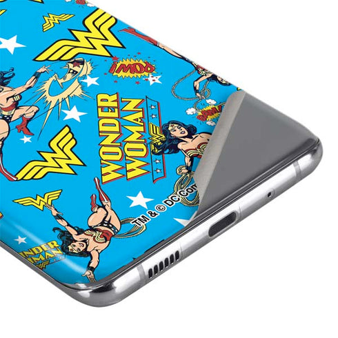 DC Comics Wonder Woman Action pose pattern Galaxy S20 Skin