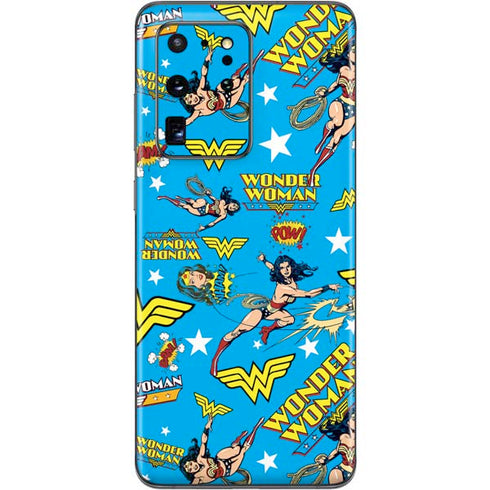 DC Comics Wonder Woman Action pose pattern Galaxy S20 Ultra 5G Skin