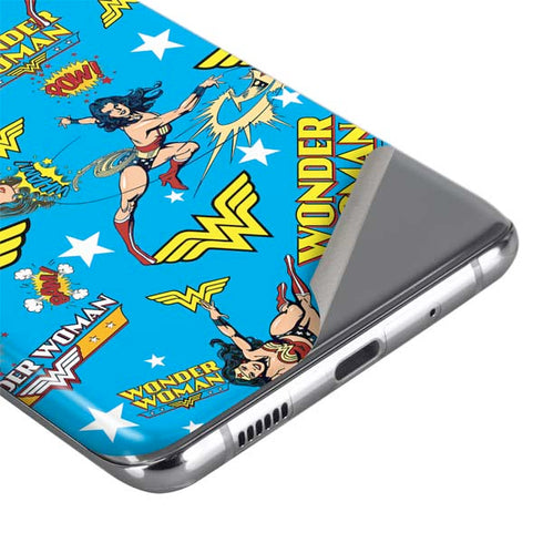 DC Comics Wonder Woman Action pose pattern Galaxy S20 Ultra 5G Skin
