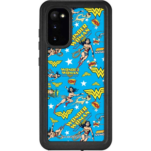 DC Comics Wonder Woman Action pose pattern Galaxy S20 Waterproof Case
