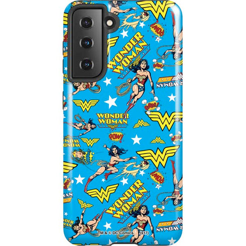 DC Comics Wonder Woman Action pose pattern Galaxy S21 5G Pro Case