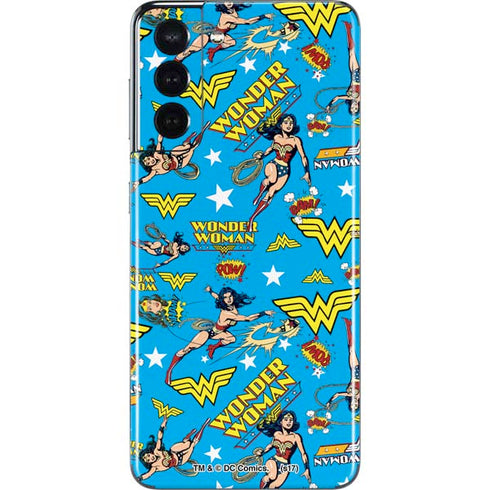 DC Comics Wonder Woman Action pose pattern Galaxy S21 5G Skin