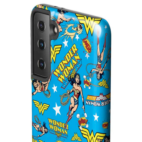 DC Comics Wonder Woman Action pose pattern Galaxy S21 FE Pro Case