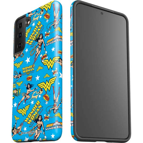 DC Comics Wonder Woman Action pose pattern Galaxy S21 FE Pro Case