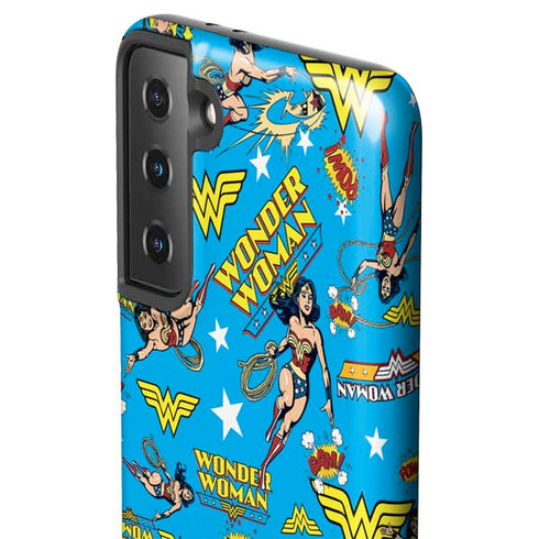 DC Comics Wonder Woman Action pose pattern Galaxy S21 Plus 5G Pro Case