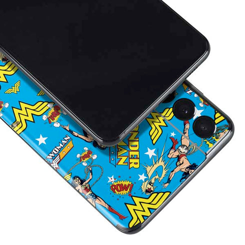 DC Comics Wonder Woman Action pose pattern Galaxy S21 Plus 5G Skin