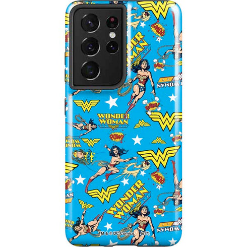 DC Comics Wonder Woman Action pose pattern Galaxy S21 Ultra 5G Pro Case