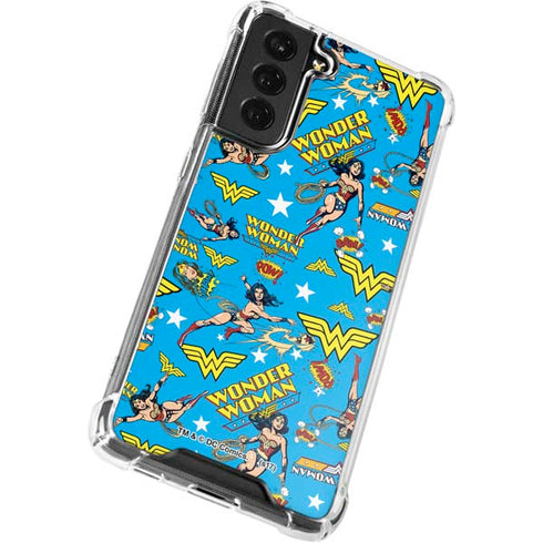 DC Comics Wonder Woman Action pose pattern Galaxy S22 Clear Case