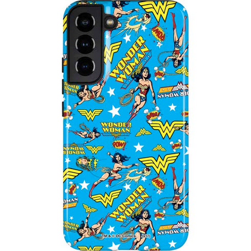 DC Comics Wonder Woman Action pose pattern Galaxy S22 Plus Pro Case