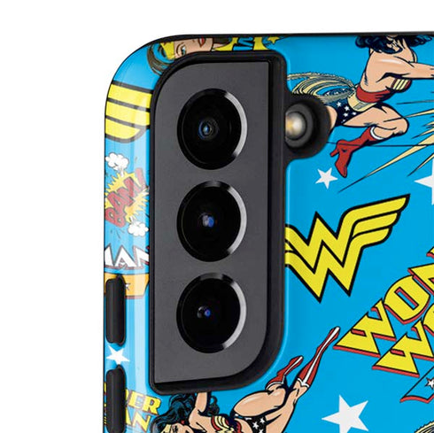 DC Comics Wonder Woman Action pose pattern Galaxy S22 Plus Pro Case
