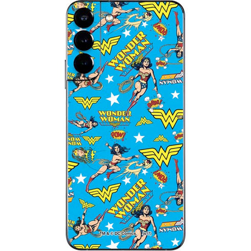 DC Comics Wonder Woman Action pose pattern Galaxy S22 Plus Skin
