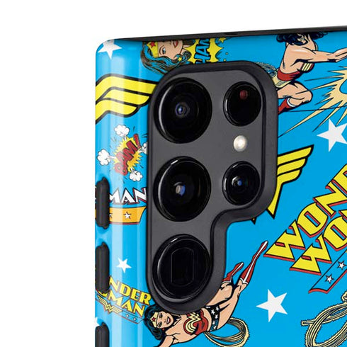 DC Comics Wonder Woman Action pose pattern Galaxy S22 Ultra Pro Case