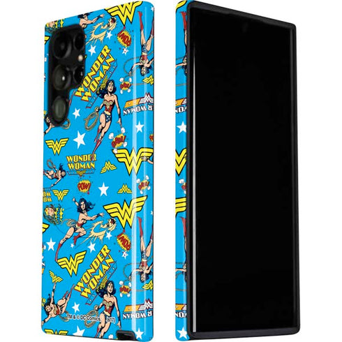 DC Comics Wonder Woman Action pose pattern Galaxy S22 Ultra Pro Case