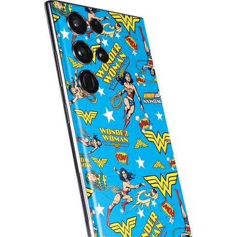 DC Comics Wonder Woman Action pose pattern Galaxy S22 Ultra Skin