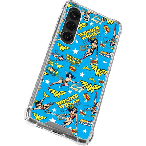 DC Comics Wonder Woman Action pose pattern Galaxy S23 Clear Case