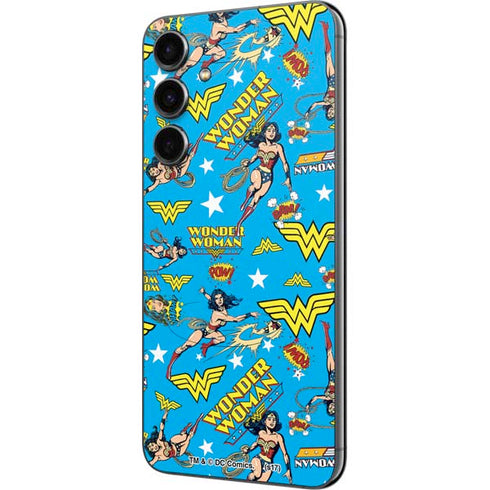 DC Comics Wonder Woman Action pose pattern Galaxy S23 FE Skin