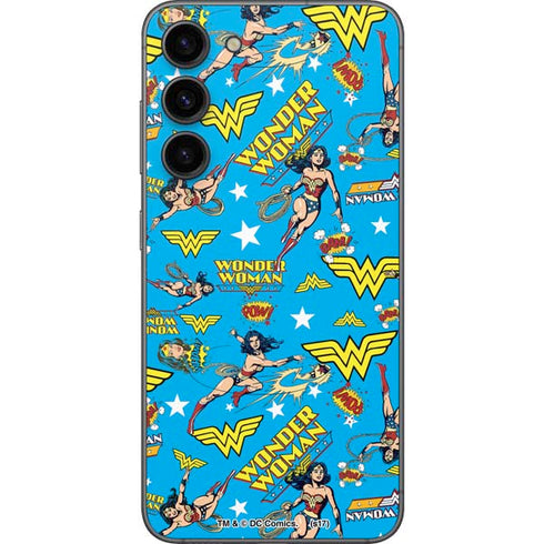 DC Comics Wonder Woman Action pose pattern Galaxy S23 Plus Skin