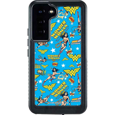 DC Comics Wonder Woman Action pose pattern Galaxy S23 Plus Waterproof Case
