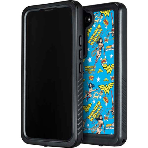 DC Comics Wonder Woman Action pose pattern Galaxy S23 Plus Waterproof Case
