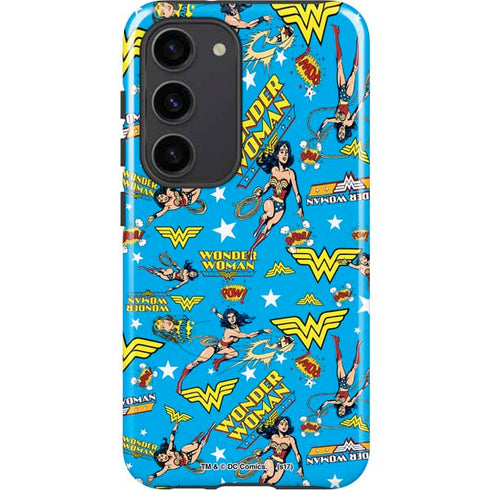 DC Comics Wonder Woman Action pose pattern Galaxy S23 Pro Case