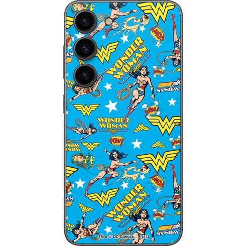 DC Comics Wonder Woman Action pose pattern Galaxy S23 Skin