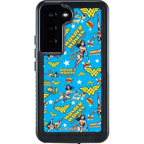 DC Comics Wonder Woman Action pose pattern Galaxy S23 Waterproof Case