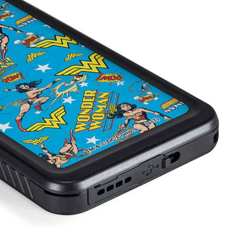 DC Comics Wonder Woman Action pose pattern Galaxy S23 Waterproof Case
