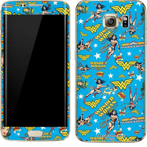 DC Comics Wonder Woman Action pose pattern Galaxy S7 Edge Skin