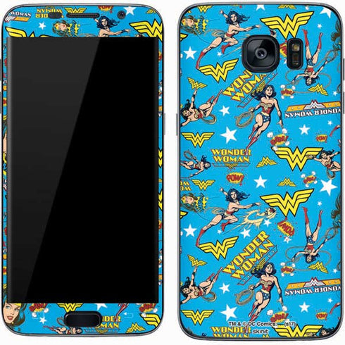 DC Comics Wonder Woman Action pose pattern Galaxy S7 Skin