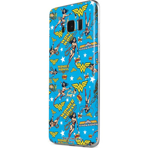 DC Comics Wonder Woman Action pose pattern Galaxy S8 Skin