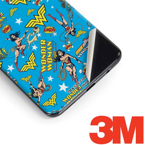 DC Comics Wonder Woman Action pose pattern Galaxy S9 Plus Skin