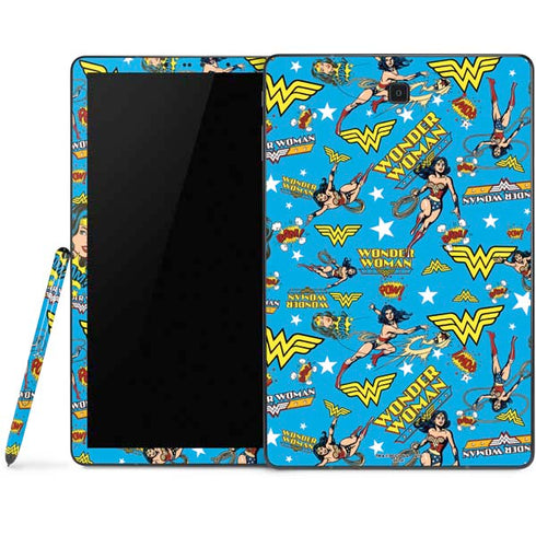 DC Comics Wonder Woman Action pose pattern Samsung Galaxy Tab Skin