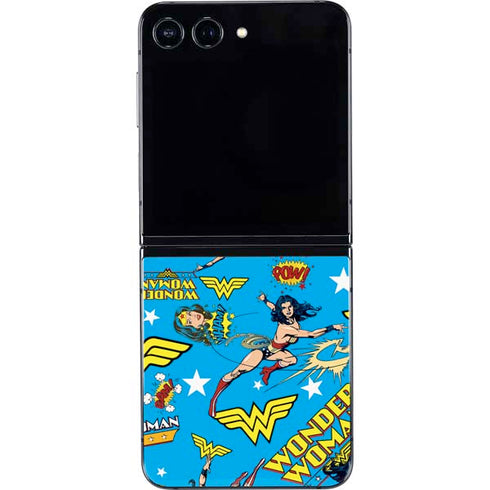 DC Comics Wonder Woman Action pose pattern Galaxy Z Flip5 5G Skin