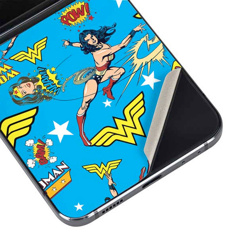 DC Comics Wonder Woman Action pose pattern Galaxy Z Flip5 5G Skin