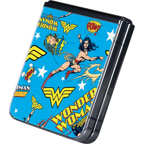 DC Comics Wonder Woman Action pose pattern Galaxy Z Flip5 5G Skin