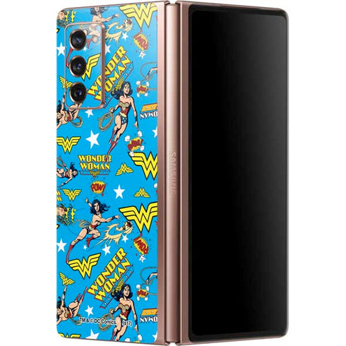 DC Comics Wonder Woman Action pose pattern Galaxy Z Fold2 5G Skin
