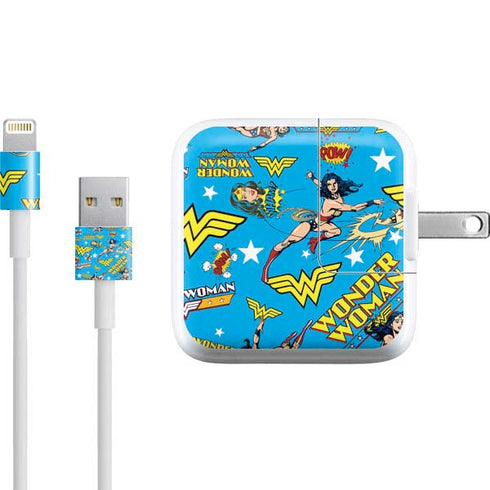DC Comics Wonder Woman Action pose pattern iPad Charger (10W USB) Skin