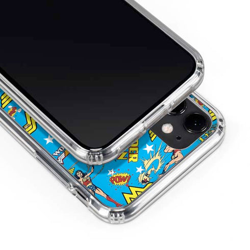 DC Comics Wonder Woman Action pose pattern iPhone 11 Clear Case