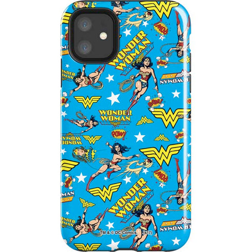 DC Comics Wonder Woman Action pose pattern iPhone 11 Impact Case