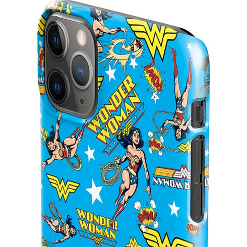 DC Comics Wonder Woman Action pose pattern iPhone 11 Pro Max Lite Case