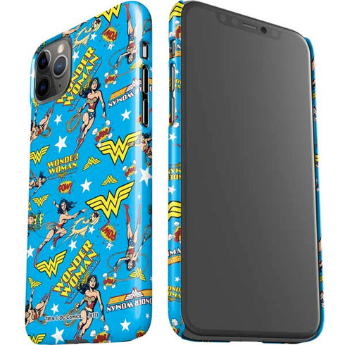 DC Comics Wonder Woman Action pose pattern iPhone 11 Pro Max Lite Case