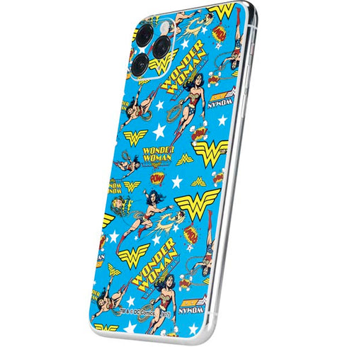 DC Comics Wonder Woman Action pose pattern iPhone 11 Pro Max Skin