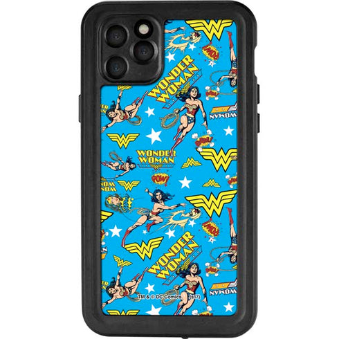 DC Comics Wonder Woman Action pose pattern iPhone 11 Pro Max Waterproof Case