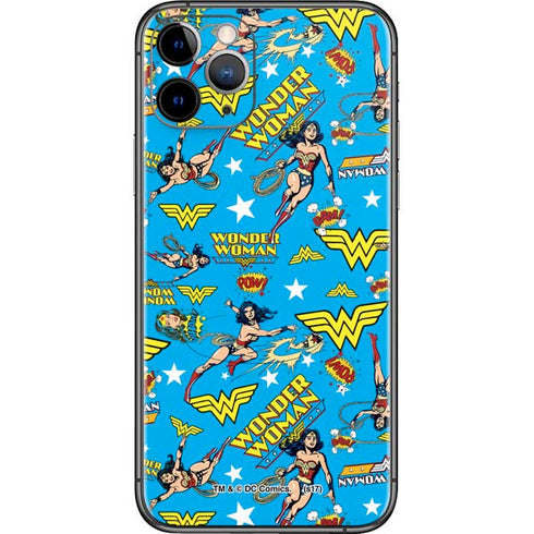 DC Comics Wonder Woman Action pose pattern iPhone 11 Pro Skin